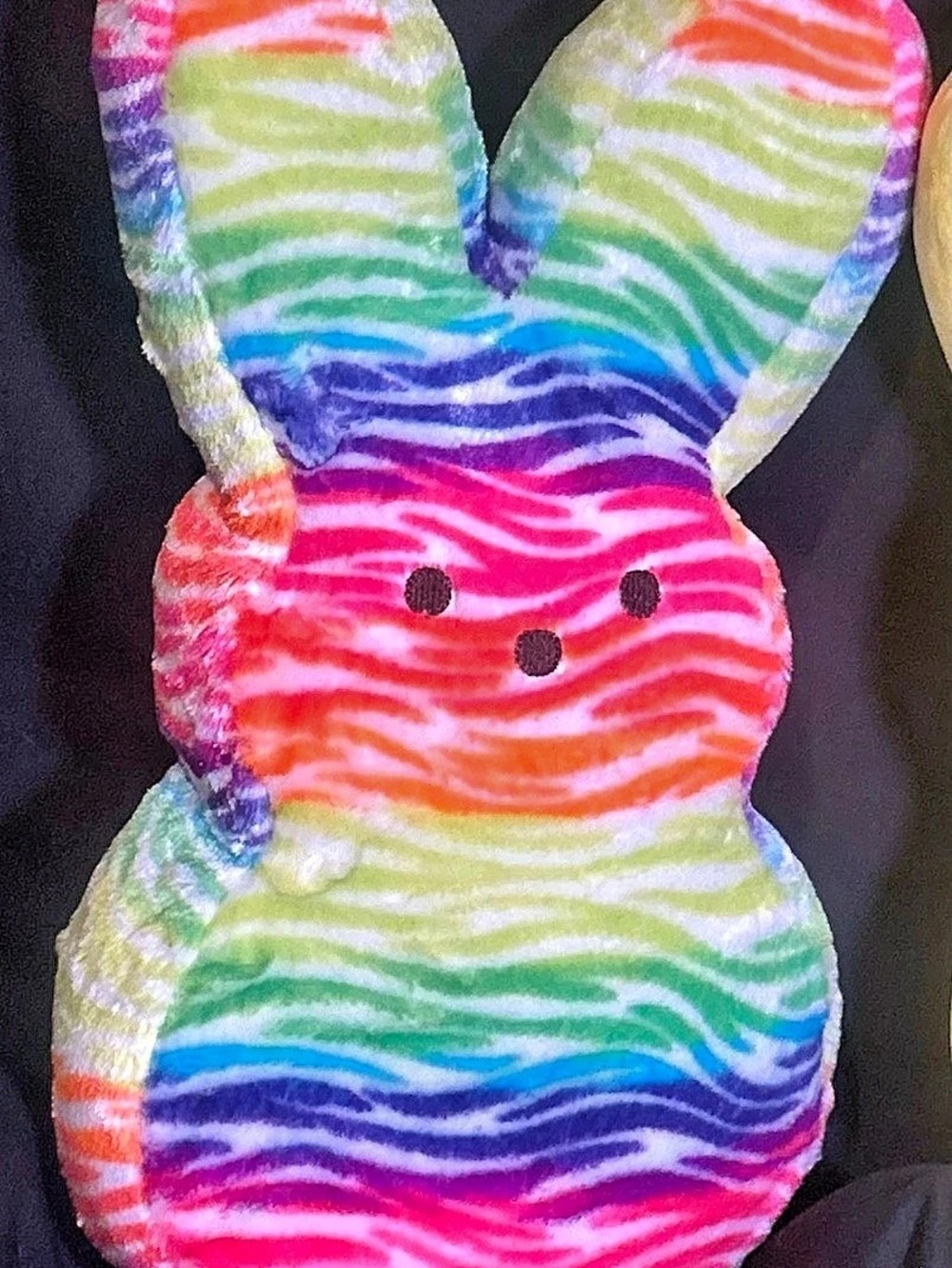 Official Peeps Neon Rainbow Zebra Stripe Bunny Plush Stuffed Animal Large 16IN